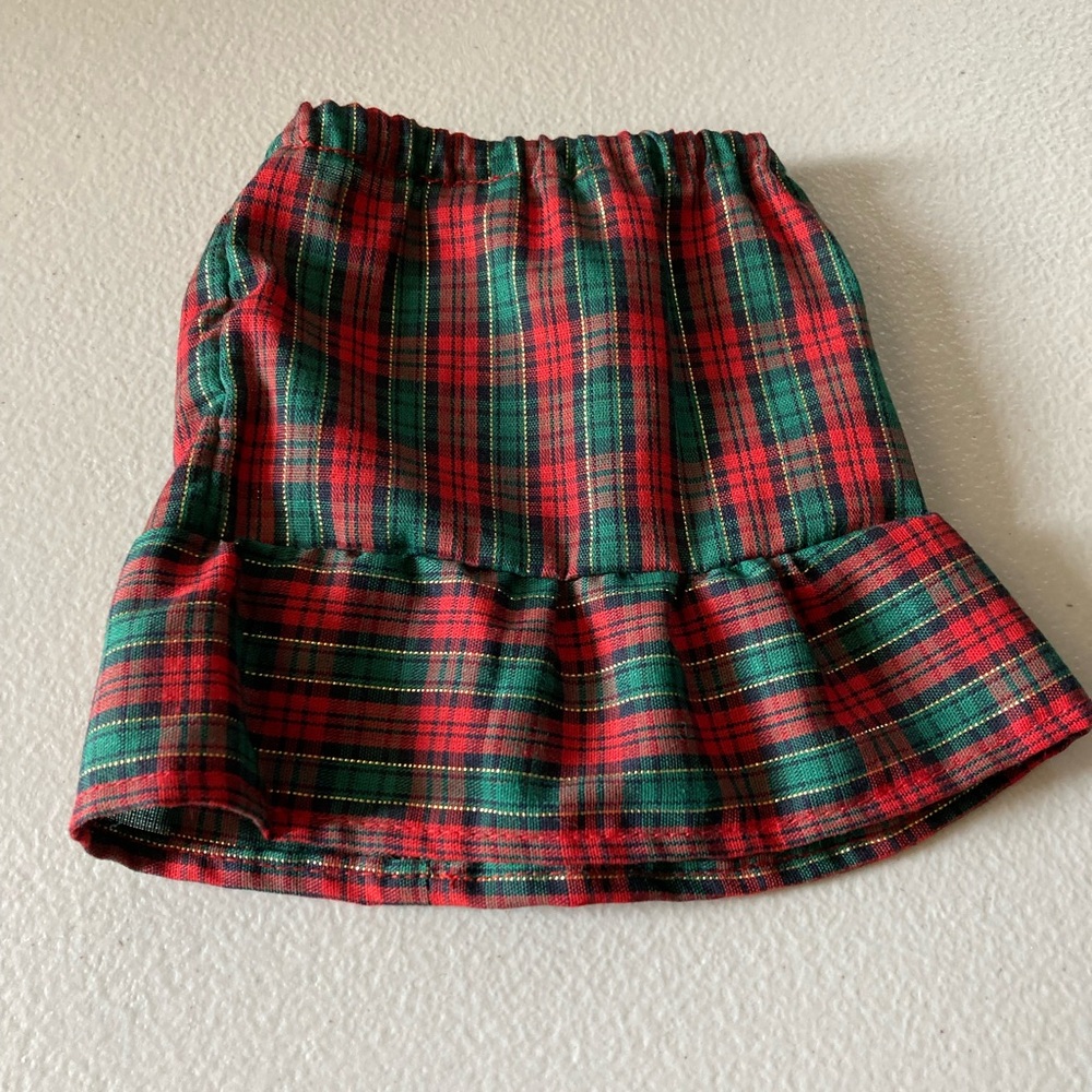 18” Doll Clothing Plaid Skirt Red Green Gold Fits American Girl My Life As